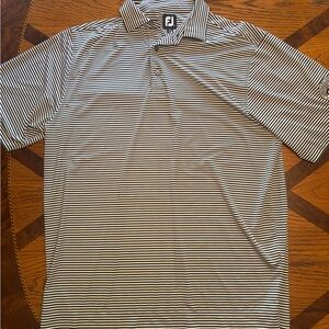 FJ Black and White Striped Polo Shirt
